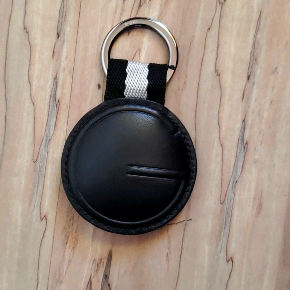 Gucci black leather Keychain